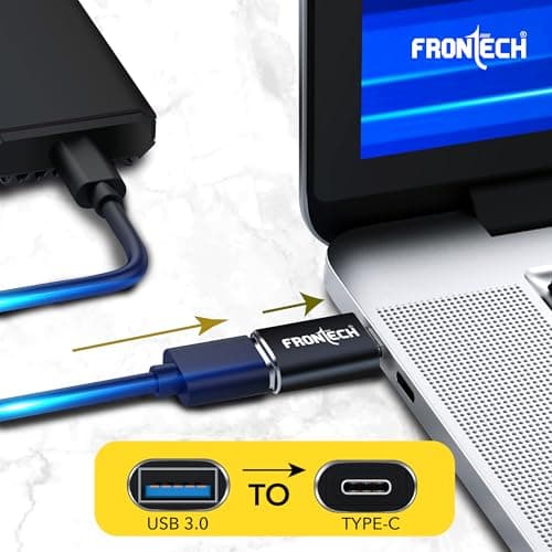 FRONTECH USB Converter USB 3.0 to Type C OTG Adaptor, 5Gbps High Speed Data Transfer, Thunderbolt to USB Adapter, Compatible for All Type C Devices,Smartphone, Laptops, Tablets, Chargers, MacBook 3