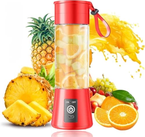 New Portable Electric Nail Drill Juicer 380ML USB Rechargeable Blender Heavy Duty Juicer, 6 Blades, Mini Handheld Fruit Hand Mixer for Home & Outdoor Use (Multicolor)