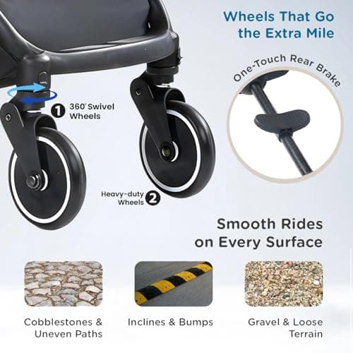 Baybee Baby Stroller Pram with Car Seat for Baby Boy Girl 0 to 3 Years with Metal Frame, 3-Position Adjustable Seat & Canopy, Bassinet, Parent Handle, 5 Point Safety Belt, Stroller for Kids (Black) 3