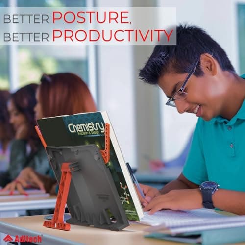 EasyRead V2 Adjustable Hands-Free Book Reading Stand | A4 Size with extendable Flaps and Multiple Viewing Angles-Grey 4