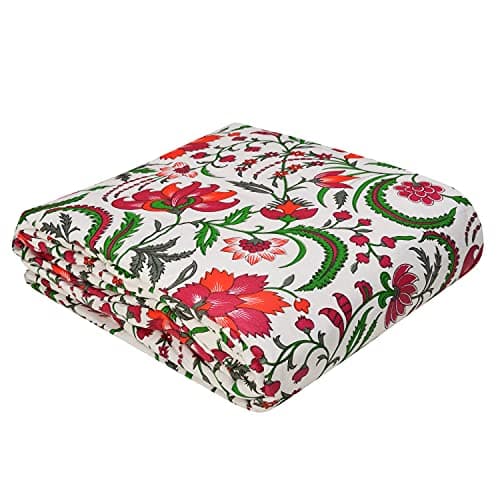 Trance Home Linen 100% Cotton | Kids Dohar | Double Bed | 150 GSM | Reversible Ac Comforter | Light Weight All Season Soft Blanket (84x90 Inches | Firdaus Red) 5