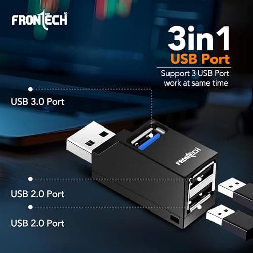 Frontech USB Hub | High-Speed USB 3.0 & 2.0 | Expand Your Ports | Blazing Fast Data Transfer & Compact Design | Backed by 1 Year Warranty (NC-0036) 4