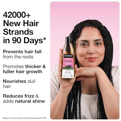 Soulflower Rosemary Hair Growth Oil, Hair Fall Control, Healthy Scalp, Strong Hair, Rosemary, Lavender, Castor|100% Pure, Natural, Organic, Clinically Proven for Hair Growth, 225ml 4