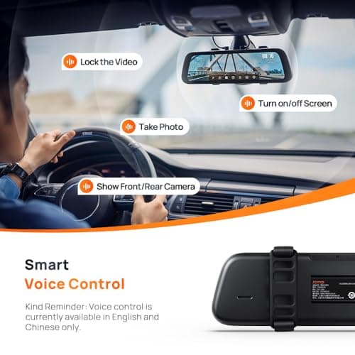 70mai S500 Rearview Mirror DashCam, 3K 1944P Front & FHD Rear, STARVIS 2 with Dual HDR, 9.35” IPS Touch Screen, G-Sensor, WiFi, Super Capacitor, Optional Parking Mode (S500) 4