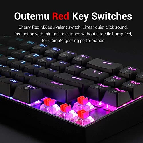 Redragon K599 Diemos TKL RGB Backlit Wired/2.4Ghz Wireless Anti - Ghosting Mechanical Gaming Keyboard with Red Switch (Black) (K599) 5