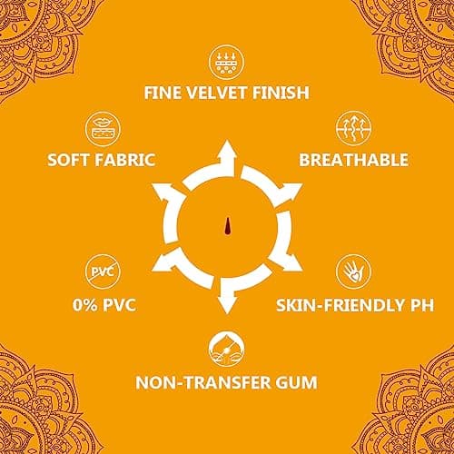 Eyetex Pallavi Sticker Bindi/Pottu|Gopi/Tilak|Aloe Vera & Papaya Extracts|Breathable Non-Irritating Velvet Fabric|G6|Maroon|20 Flaps 3