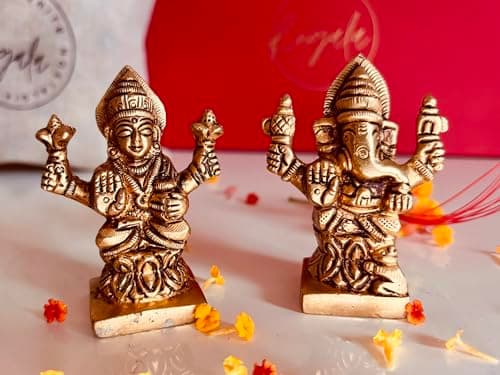 Premium Gift Hamper with Pure Brass Lakshmi Ganesh Idol, Traditional Brass Diya, Dhoop & Incense Sticks in an Elegant Box | Ideal for Corporate Gifting, Wedding, House Warming, Diwali, and other such  2