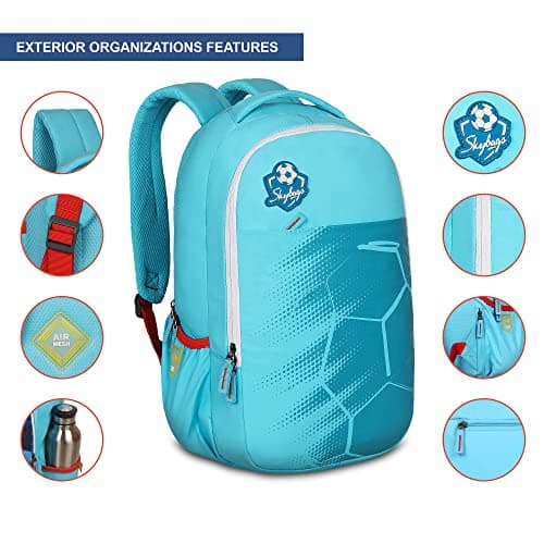 Skybags Kick 24L Adjustable Strap Polyester Blue Laptop Backpack (One Size) 4
