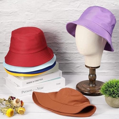 INFISPACE Men & Women Bucket Sun Hat | Unisex Beach Hat for Sun Protection | Round Sun Cap for Hiking, Fishing, Gardning, Travel (in, Alpha, Free Size, Denim) 4