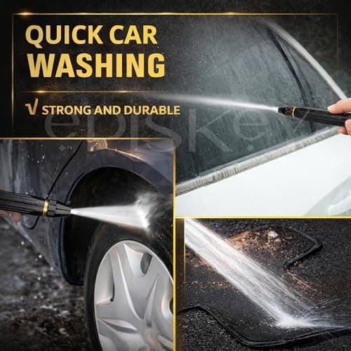 Episkey Premium Water Spray Nozzle for Car Wash & Gardening | Adjustable Jet, Fan & Mist Spray | Full Metal Body with Brass Connector | Universal Hose Pipe Fit 3