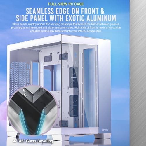 Antec C8 Aluminium ATX Mid Tower PC Case White 270 Degree Panoramic Glass Dual Chamber Design 2