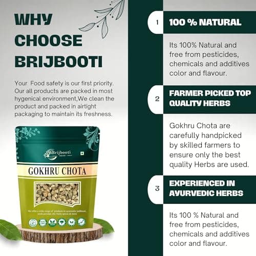 Brijbooti Gokhru Chota 100 Gr - Tribulus Terrestris Seeds - Small Caltrops | FSSAI, GMP, ISO Certified 5