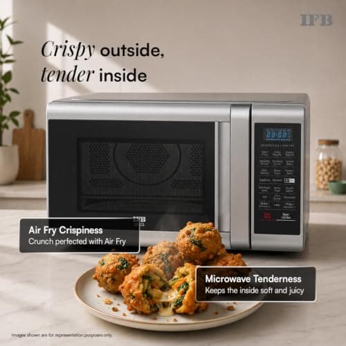 IFB 28 L Convection Microwave with Air Fry, Grill & Multi-Stage Cooking, Fermentation, Homemade Paneer/Ghee Modes, 300 Auto Cook Menus (28SC5, Silver, Weight Defrost, Steam Clean, 10 Power Levels) 5