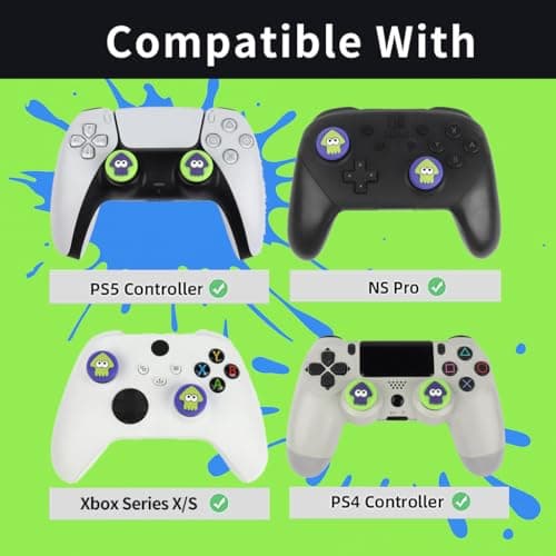 OIVO INDIA 4pcs Silicone ThumbGrip Caps Creative Cartoonish Octopus Design Thumb Grip Silicone Compatible with PS5, PS4, Xbox Remote Joystick Thumbstick 3