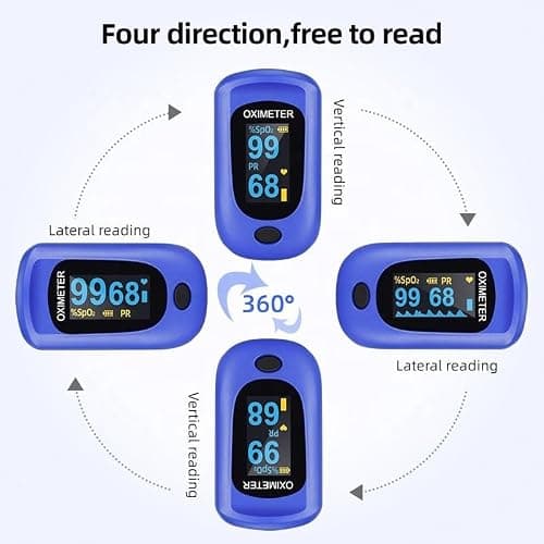 OTICA WEWELL Fingertip Pulse Oximeter – SpO2 & Heart Rate Monitor with OLED Display, Silicone Protective Case, Lanyard & 2 AAA Batteries Included – Accurate Readings for Home, Sports & Travel 3