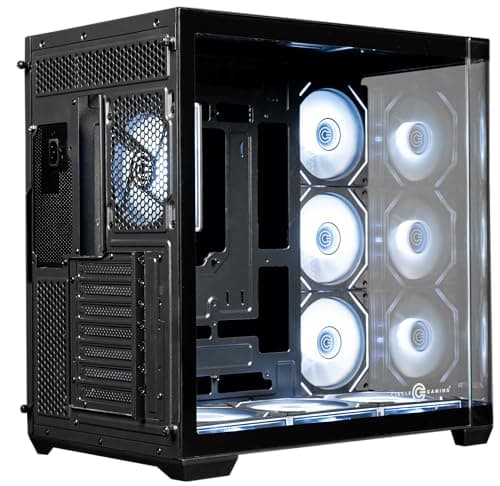 Circle Lucid Curve AX BTF Mid Tower | Gaming Cabinet - Black | Panoramic Curved Glass | Support ATX, M-ATX, ITX | Pre Installed 3X Front, 3X Bottom, 1X 120MM Infinity Mirror Fans 3