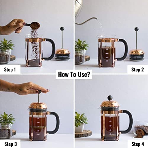 Brigattes French Press Coffee Maker with 4 Part Superior Filtration 500 ML Coffee Maker Machine,Coffee Kettle electric,Moka Express Espresso Maker/Percolator/Stovetop/filter Coffee Maker [COPAR] 5