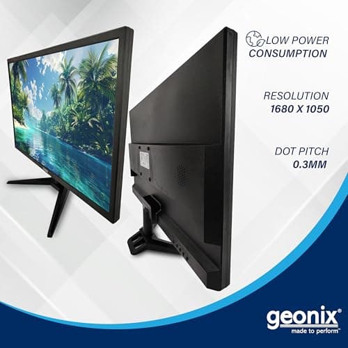 GEONIX 22 Inch PC Monitor | Full HD 1680 x 1050 Pixels | Display Output VGA & HDMI | with LED Back Light Technology |3 Years Warranty 5