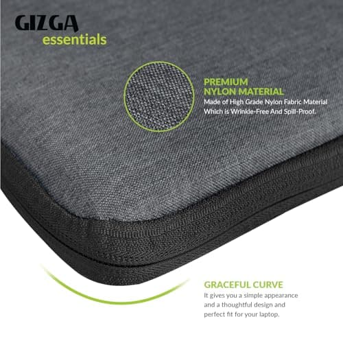 Gizga Essentials Laptop Bag Sleeve Case Cover Pouch for 13.3 Inch Laptop/MacBook, Office/College Laptop Bag for Men & Women, Side Handle, Multiple Pockets, Water Repellent, Shock Absorber, Grey 5