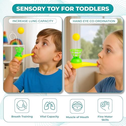 Ratna's Magic Blow Pipe Set of 2 Floating Ball Creative Magic Blowing Ball Toy Party Game for Kids & Adults 4