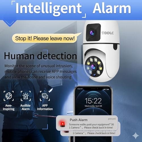 DDLC 4MP/8MP Dual Lens WiFi CCTV Camera for Home Indoor | 360° Pan Tilt | Night Vision | Motion Detection | Two Way Audio | Wireless Security Camera with Mobile App V380 Pro (Dual Lens Light Camera) 3