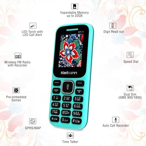 Karbonn K11i 1.8inch Display 1000mAh Battery Upto 32gb | Pack of 1 | Pastel Mint 2