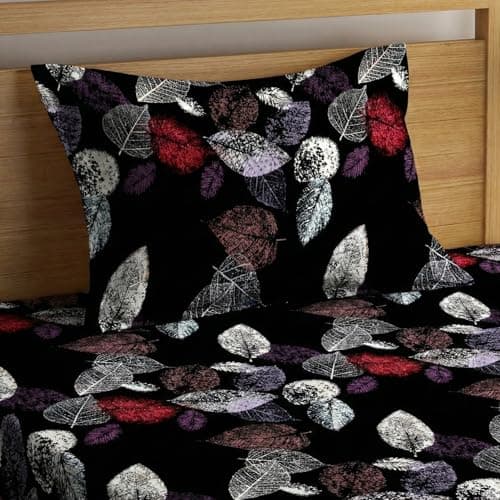 Fashion String Microfibre 144TC Black Forest Single Bedsheet with 1 Pillow Cover 3