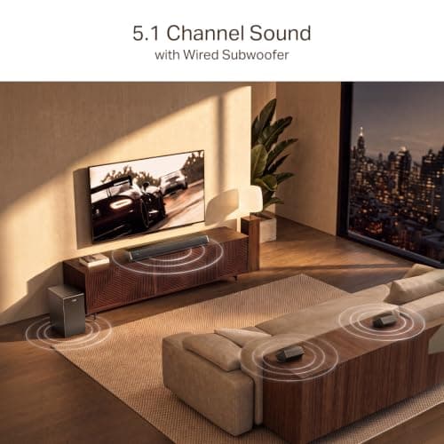 Boat Aavante Bar Prime B300 with Subwoofer and Dual Rear Speakers, 300W RMS Output, 5.1 Channel, Multi-Connectivity, EQ Modes, & BT v5.3 Soundbar with Powerful Boat Signature Sound (Charcoal Black) 5