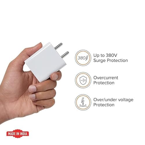 67W Charger for Realme 12 Pro Original QC Adapter Type C 3.0A High Speed Fast Turbo Charge QC 3.0 Smart SinglePort with 1m Type-C Charging & Sync Cable (White, 67W,ES-16) 3