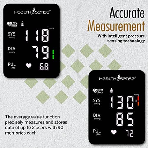 HealthSense Heart-Mate BP144 Upper Arm Automatic Digital Talking Blood Pressure Monitor, Heart Rate Machine & Pulse Checking meter for Accurate Home Monitoring with 1 Year Warranty, Batteries Included 3