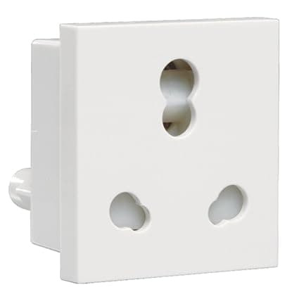 Havells Crabtree Athena 6A-16A Three Pin Combined Shutter Socket (White) Pack of 5, Standard (SHRLX22)