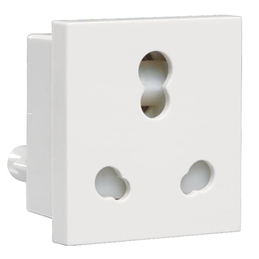 Havells Crabtree Athena 6A-16A Three Pin Combined Shutter Socket (White) Pack of 5, Standard (SHRLX22)