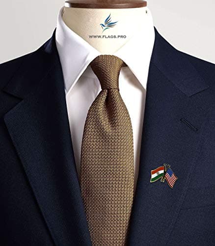 The Flag Shop India-USA Cross Flag Brass Lapel Pin/Brooch/Badge for Clothing Accessories 3