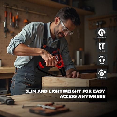 IBELL Electric Screwdriver SD10-85/86, 280W, Copper Armature, Chuck 10mm, 750RPM, Torque 19+1 Drill Moden (Red-Black) 5