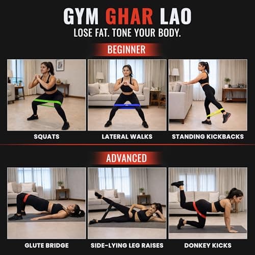 SLOVIC Resistance Bands Mini Loop | Loop Hip Band for Women & Men for Hip, Glutes, Legs and Squats Exercises | Thera Band for Fitness | Gym Equipment for Home Workout | Resistance Band Set of 3 3