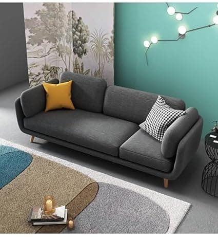 Luxury & Modern Velvet Comfortable Sofa with Cushion Chaise Lounge Sectional Sofa Ideal for Living Room and Bedroom, Visitors' Home, and Office-(3 Seater Black).