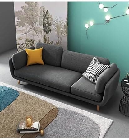 Luxury & Modern Velvet Comfortable Sofa with Cushion Chaise Lounge Sectional Sofa Ideal for Living Room and Bedroom, Visitors' Home, and Office-(3 Seater Black).