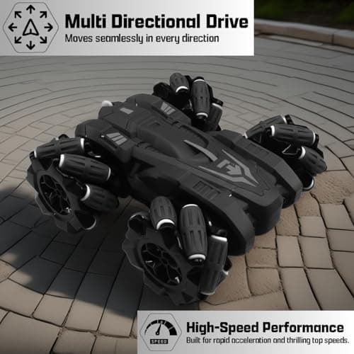 Frendo Remote Control Drift Stunt Car 4WD | 360° Rotating | Dual Sided Climbing | High-Speed Tumbling | Rechargeable Stunt Car | C-Type Charging | Remote Control Car for Kids | Made in India. (Black) 5