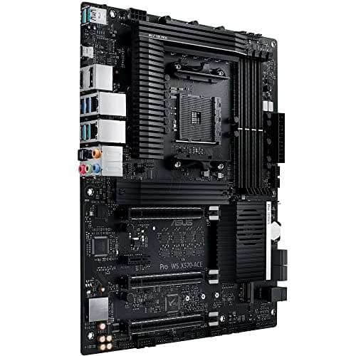 ASUS AMD AM4 Pro WS X570-Ace ATX Workstation Motherboard with 3 PCIe 4.0 X16, Dual Realtek and Intel Gigabit LAN, DDR4 ECC Memory Support, Dual M.2, U.2, and Control Center 2