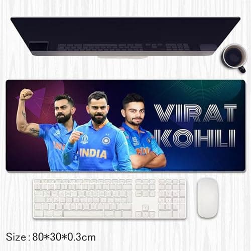 AUGEN XXL Extended Gaming Mouse Pad (800mm x 300mm x 3mm) | Large Mouse Mat with Non-Slip Rubber Base | Waterproof | for PC, Laptop, Office Use (Virat Kohli A) 2