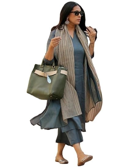 ANNI Designer Women's Rayon Blend Solid Straight Kurta with Pant & Dupatta
