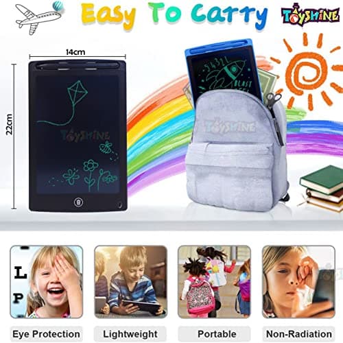 Toyshine 4 Pieces LCD Writing Tablet Doodle Board for Kids Electronic Toys 8.5 Inch Colorful LCD Writing Board Electronic Tablet Writing LCD Erasable Drawing Pad Reusable Writing Pad Learning Toy 5