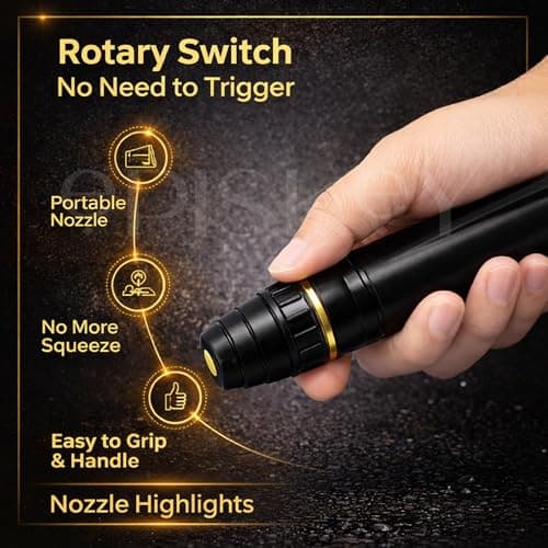 Episkey Premium Water Spray Nozzle for Car Wash & Gardening | Adjustable Jet, Fan & Mist Spray | Full Metal Body with Brass Connector | Universal Hose Pipe Fit 4