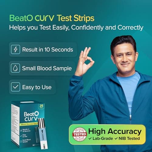BeatO CURV - Glucometer Test Strips | Blood Glucose Test Strips for Glucometer Machine (50 Test Strips Only) 2