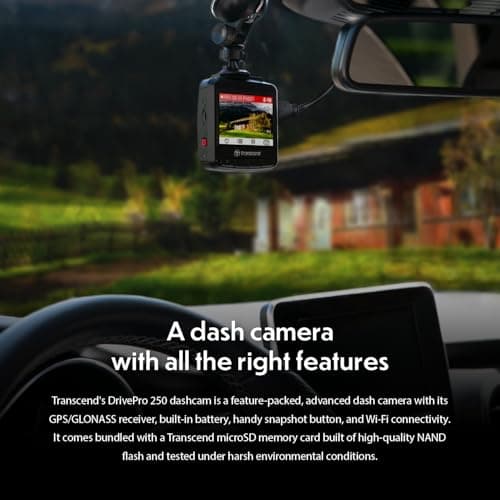 Transcend DrivePro 250 Dash Camera for Car | Dashcam for Cars | Car Dash Camera |2K QHD 1440P| Sony STARVIS™ | WiFi | GPS | Build-in Battery&Display | 2 Yrs Manufacturer's Warranty | Made in Taiwan 5
