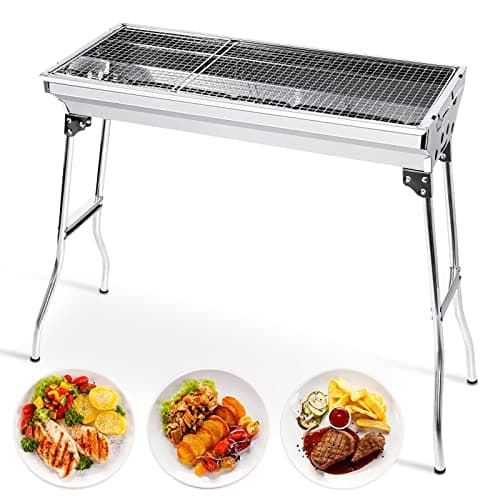 Inllex BBQ Foldable And Portable Picnic (72cm) Charcoal Free Standing Barbeque Tandoori Grill | Combine BBQ Stove | Charcoal Barbeque Grill Set With Charcoal Tray 5