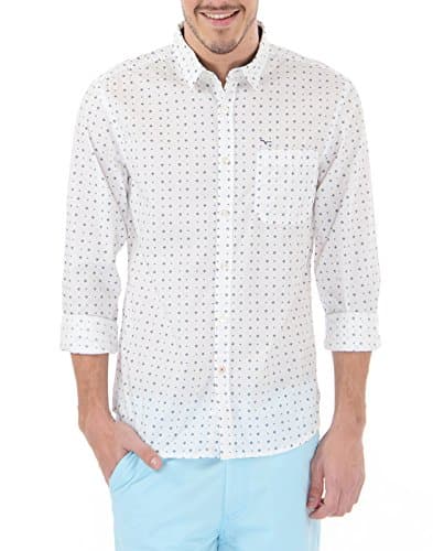 Flying Machine Men's Casual Shirt (8907259948089_FMSH6887_Large_White)