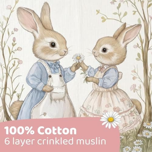 haus & kinder Muslin Blanket for New Born Baby, Soft Breathable Baby Blankets Newborn, Baby Blanket for 0-2 Years, Baby Blanket for Crib Nursery & Stroller, New Born Baby Essentials | Meadow Mates 4
