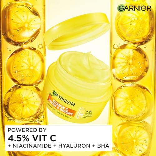 Garnier Fresh & Bright Vitamin C Sorbet Moisturizer, 4.5% Vit C + Hyaluronic Acid + Niacinamide + BHA, 9x Lighter Sorbet Texture, For Hydration & Dark Spot Reduction, Suitable for Oily to Normal & Com 3