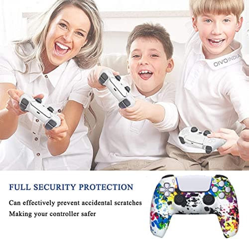 OIVO INDIA Multicolor Controller Silicone Cover Case PS5 Controller Skin Anti Slip Protective Case Sleeve Compatible for Sony PS5 Controller 6